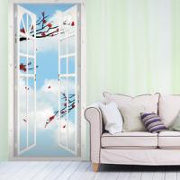 [HP] P48 출입문-수묵화매화 (점착식)