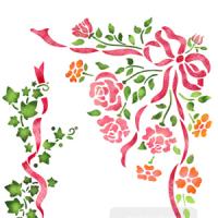 [스텐실도안]AJ-8007(로즈앤아이비리본_대)