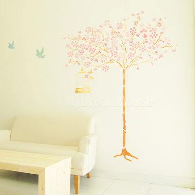 [벽화스텐실도안] 꽃나무세트