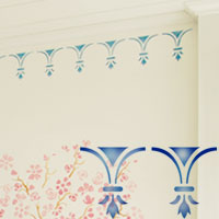 [벽화스텐실도안] 띠장식 프렌치