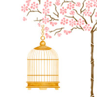 [벽화스텐실도안] 엔틱 새장