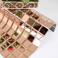 [DO] [모자이크타일]미러(거울)모자이크 브라운/분홍경(1장)