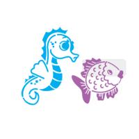 [스텐실도안]ns-1108 물고기  해마