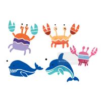 [스텐실도안]AJ-3233 꽃게 고래