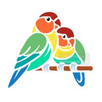 [스텐실도안aj-2217 앵무새가족