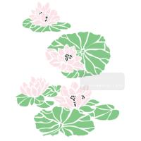 [스텐실도안]aj-9005 수련꽃 연꽃