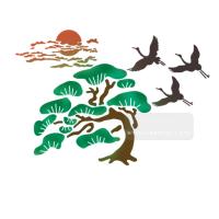 [스텐실도안]AJ-6053석양소나무와 학