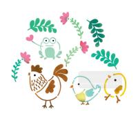 [스텐실도안]AJ-4025엄마닭과산책