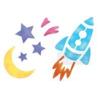 [스텐실도안ns-1133로켓 별 달 하트