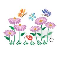 [스텐실도안]aj-6054꽃받의나비