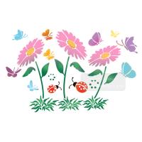 [스텐실도안] RJ-2512꽃괴나비의속삭임 (벽화스텐실)우리동네 벽화스텐실