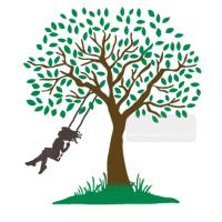 [스텐실도안] RJ-6002나무그네타는 소녀 (벽화스텐실)우리동네 벽화스텐실