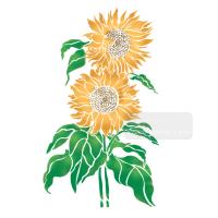 [스텐실도안] RJ-6001키다리해바라기 (벽화스텐실)우리동네 벽화스텐실