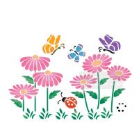 [스텐실도안] RJ-6003곷과나비 초대형(벽화스텐실)우리동네 벽화스텐실