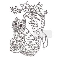 [스텐실도안] RJ-3607민화도안 호랑이 (벽화스텐실)우리동네 벽화스텐실