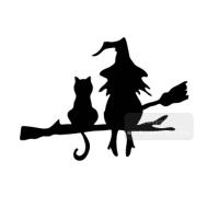 [스텐실도안]ns-1155마녀와고양이 할로윈스텐실